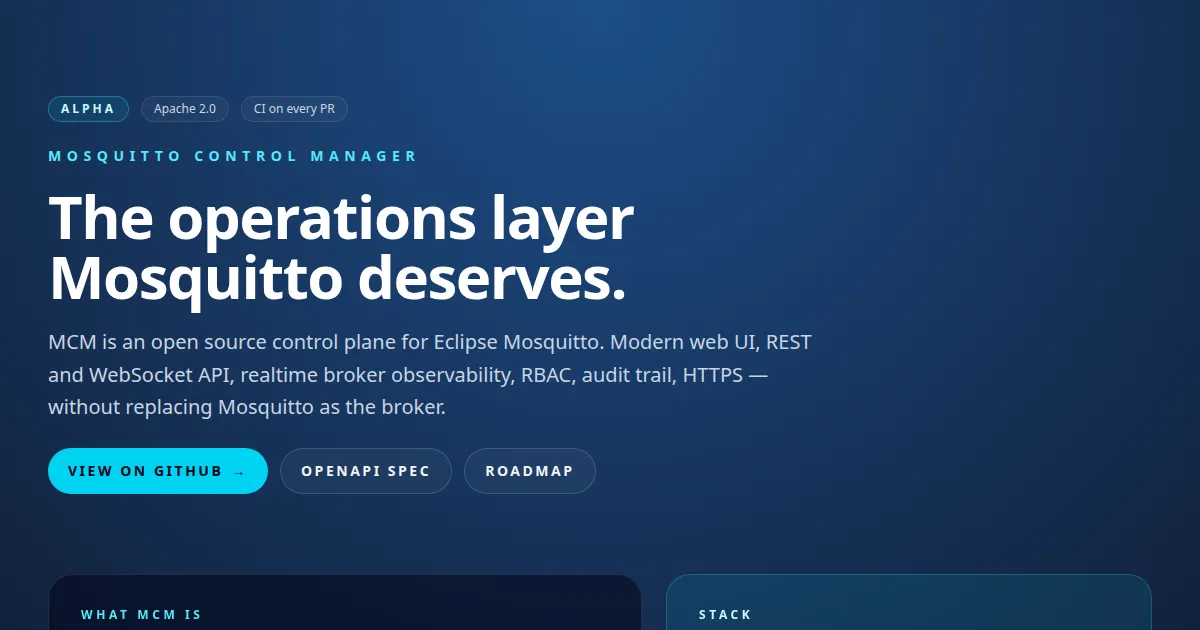 MCM — Mosquitto Control Manager